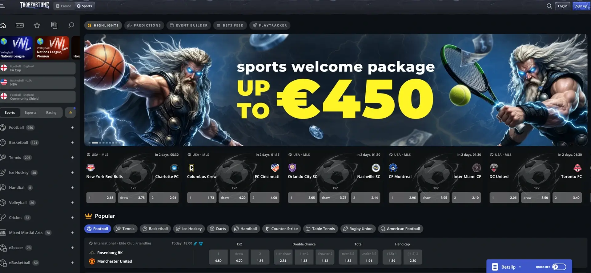 Thorfortune accueil sports