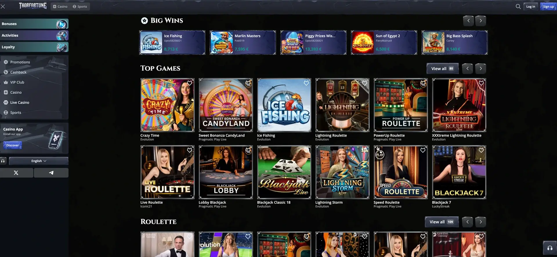 Thorfortune kasino med livedealere preview